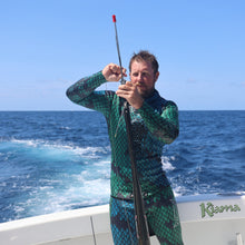Load image into Gallery viewer, 1.5mm spearfishing wetsuit (blue/green colour) full body angle