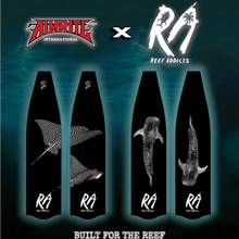 Load image into Gallery viewer, Reef addicts freediving and spearfishing fins, eagle ray and whale shark designs