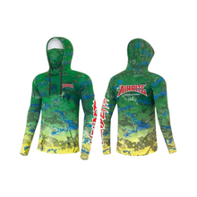 Load image into Gallery viewer, aimrite spearfishing dive shirt, green front and back view