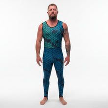 Load image into Gallery viewer, Aimrite blue/green stinger suit full front view without stinger suit top piece