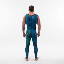 Load image into Gallery viewer, Aimrite blue/green stinger suit full back view without stinger suit top piece