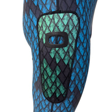 Load image into Gallery viewer, Aimrite blue/green stinger suit close up of right side leg pocket