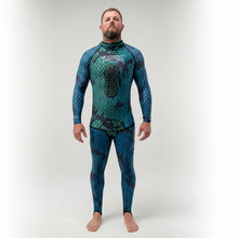 Load image into Gallery viewer, Aimrite blue/green stinger suit full front view