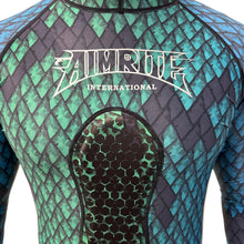 Load image into Gallery viewer, Aimrite blue/green stinger suit close up front view