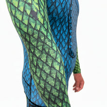 Load image into Gallery viewer, Aimrite blue/green stinger suit close up of elbow screening