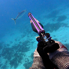 Load image into Gallery viewer, Underwater view with a purple spear gun and a fish in the background