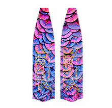 Load image into Gallery viewer, Freediving and spearfishing fins, (mermaid scale) back angle)