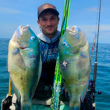 Load image into Gallery viewer, Aimrite stinger suit for spearfishing (Blue/green) with tuskfish
