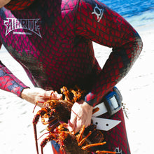 Load image into Gallery viewer, red/purple 5mm wetsuit for spearfishing