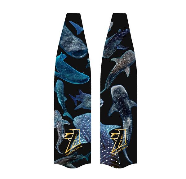 Freediving and spearfishing fins, (whale sharks) front angle