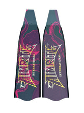 Load image into Gallery viewer, Premium Carbon Fiber Fin Blades - Maroon Octopus
