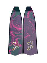 Load image into Gallery viewer, Premium Carbon Fiber Fin Blades - Maroon Octopus
