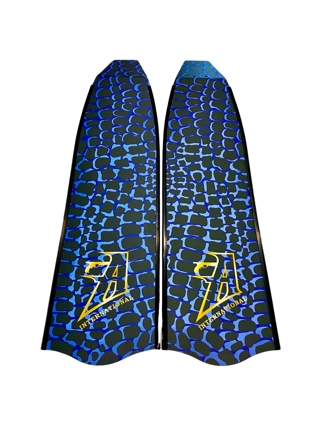 Premium Carbon Fiber Fin Blades - Blue Croc Skin