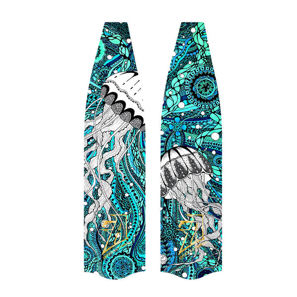 Freediving and spearfishing fins, (jelly fish) front angle