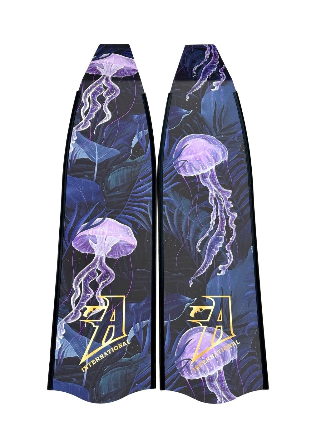 Premium Carbon Fiber Fin Blades - Purple Jellyfish