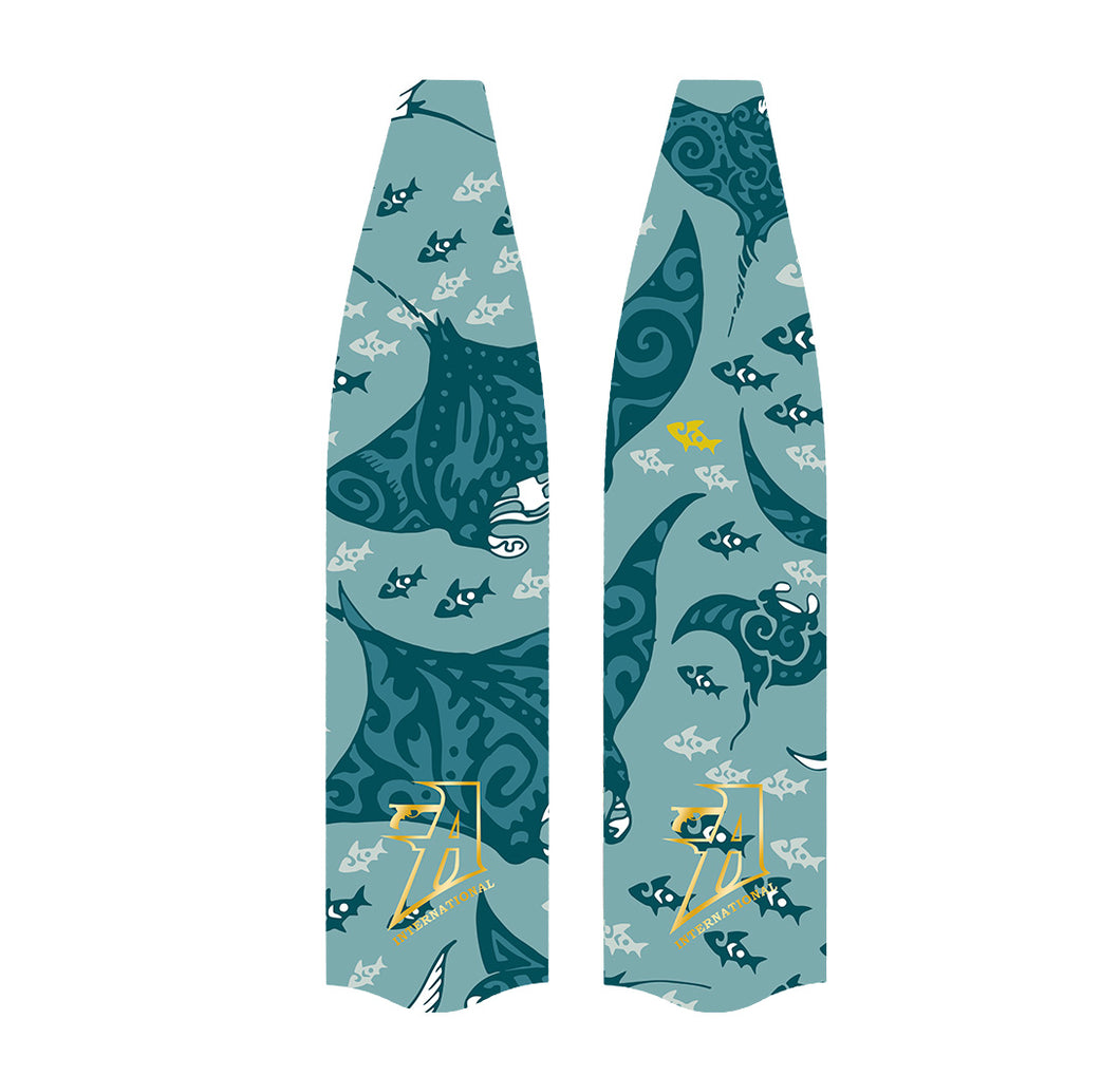 Freediving and spearfishing fins, (manta ray) front angle