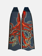 Load image into Gallery viewer, Premium Carbon Fiber Fin Blades - Orange Octopus
