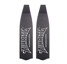 Load image into Gallery viewer, Freediving and spearfishing fins, (silver and black) back angle
