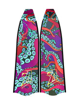 Load image into Gallery viewer, Premium Carbon Fiber Fin Blades - Psychedelic Octopus
