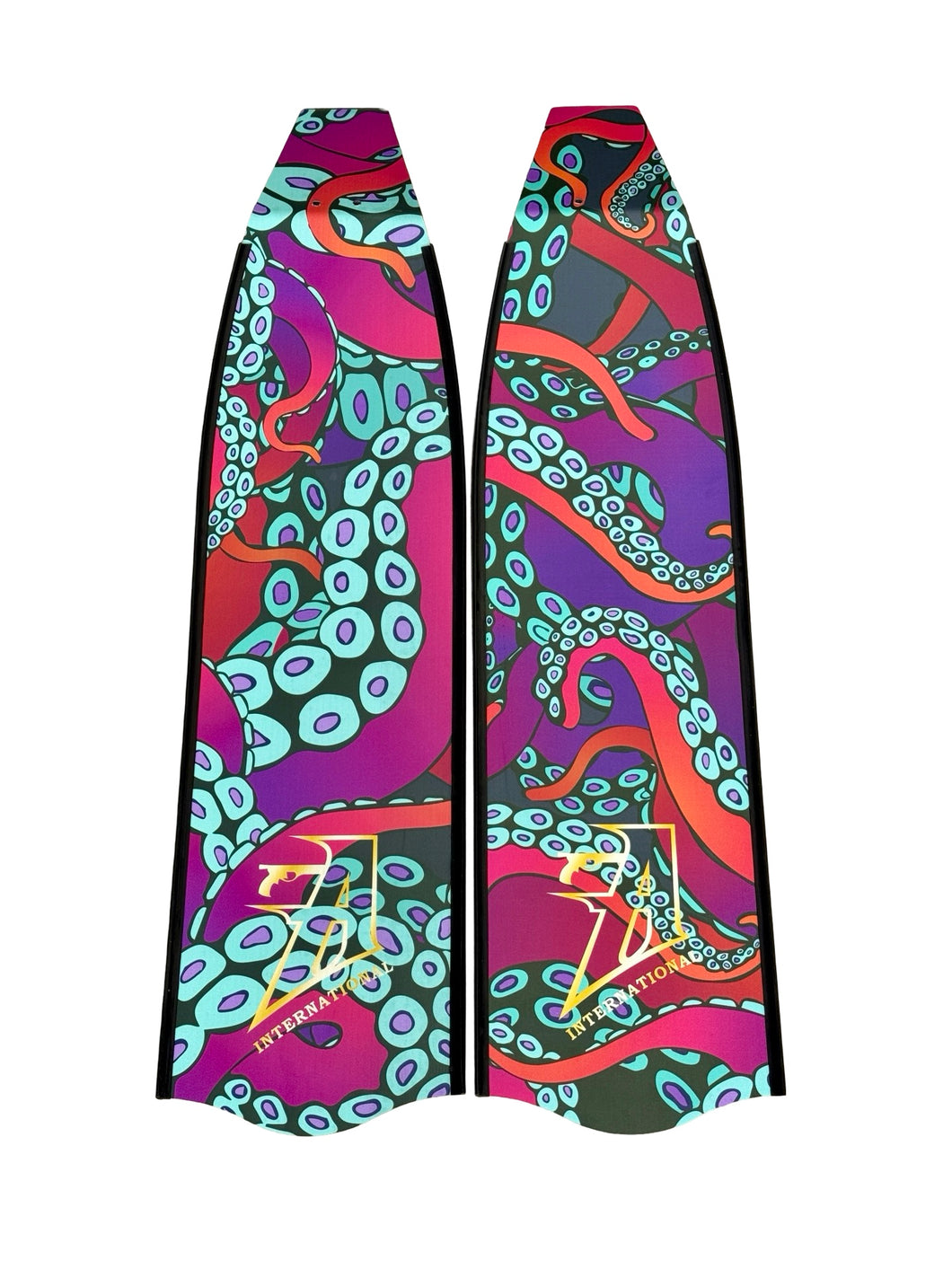 Premium Carbon Fiber Fin Blades - Psychedelic Octopus