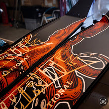 Load image into Gallery viewer, aimrite Freediving and spearfishing fins,  (orange octopus) close up view
