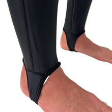 Load image into Gallery viewer, Aimrite black stinger suit close up view of foot loops
