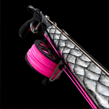Load image into Gallery viewer, close up of colour customised Aimrite speargun white and pink

